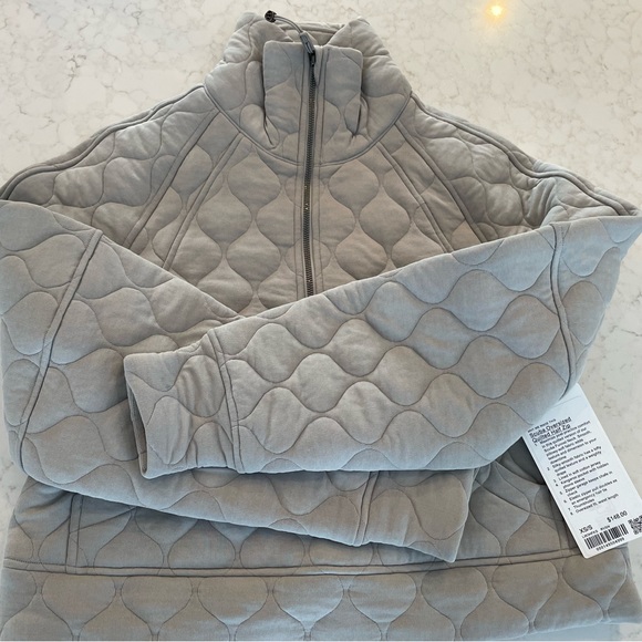 NWT Scuba Oversized Quilted Half Zip in Riverstone - Picture 4 of 8